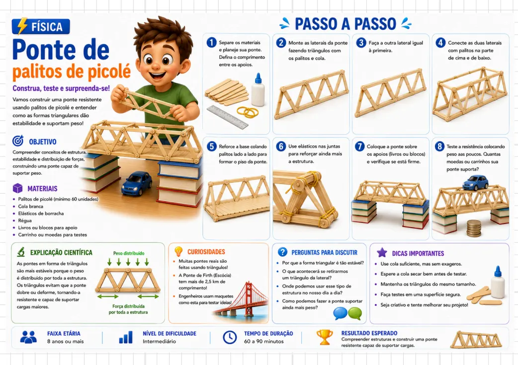 Projeto Ponte de palitos de picolé