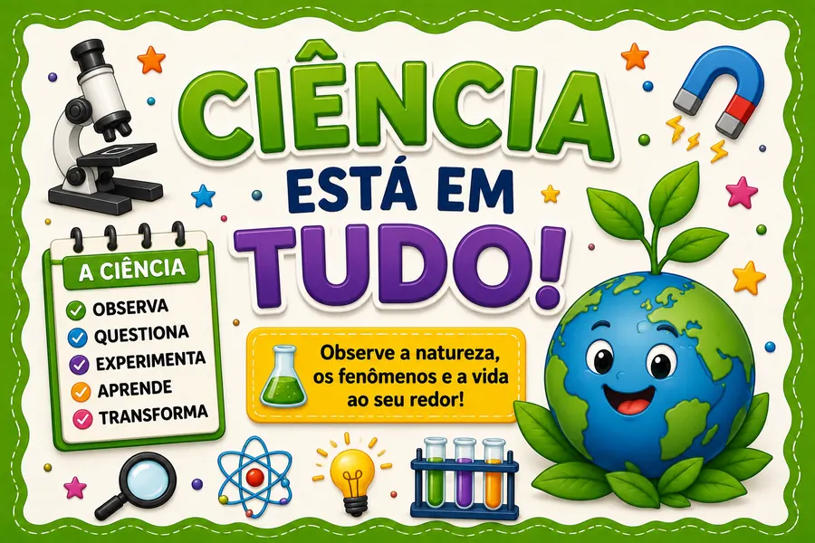Painel decorativo: Ciência está em tudo!