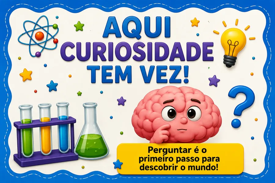 Painel decorativo: Aqui curiosidade tem vez!